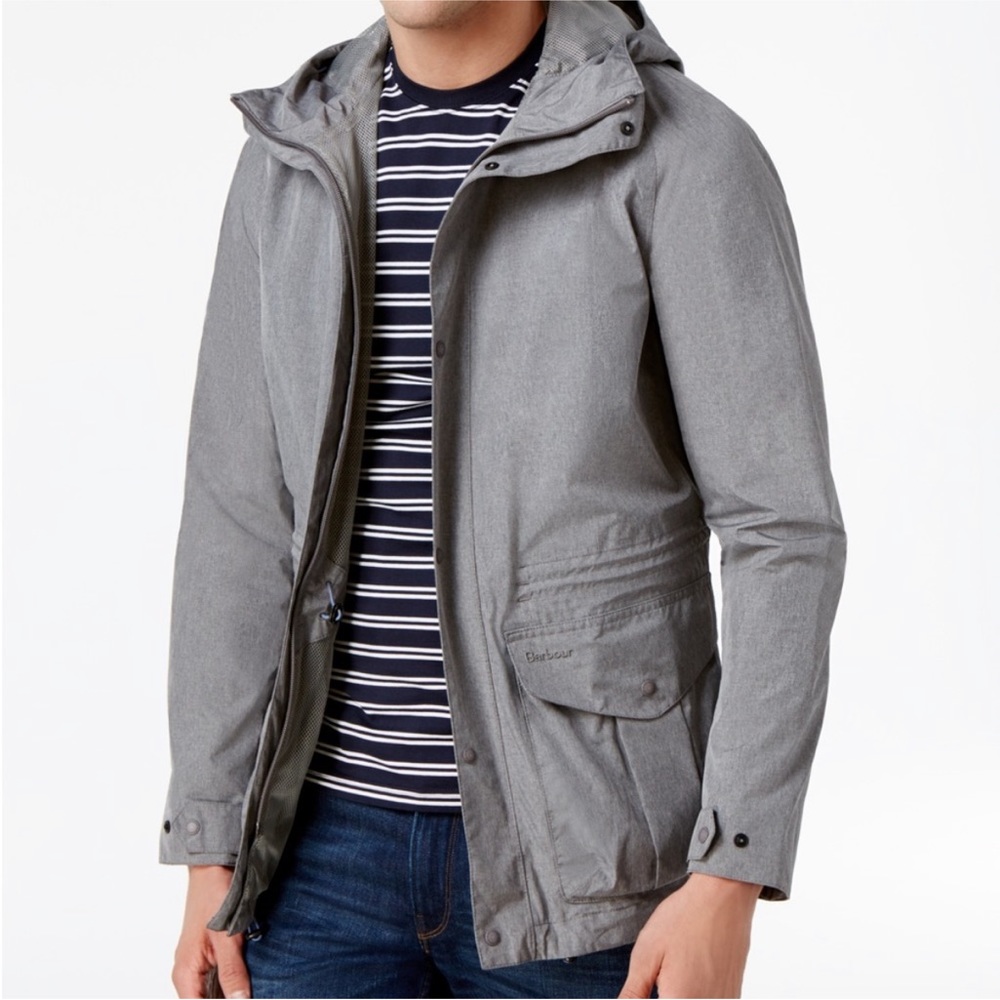 Mull waterproof jacket in Grey Marl by Barbour